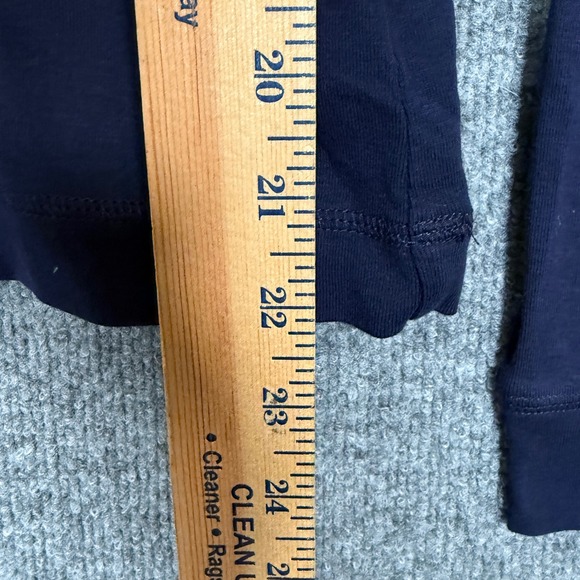 Lauren Ralph Lauren Womens Medium Top Navy Cotton Suede Elbow Patch Equestrian - Picture 7 of 8